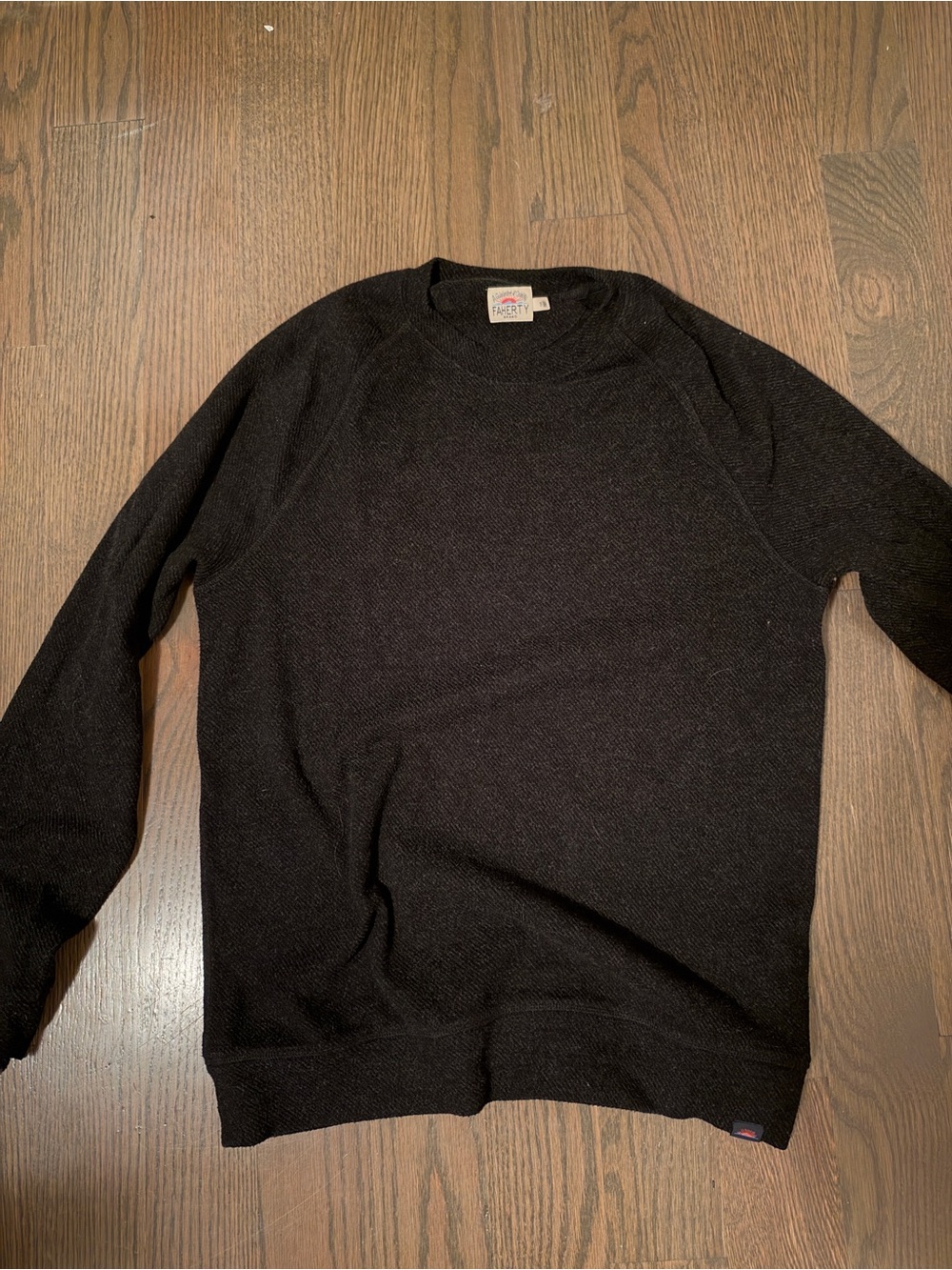 Faherty Black Men's Crewneck Sweater